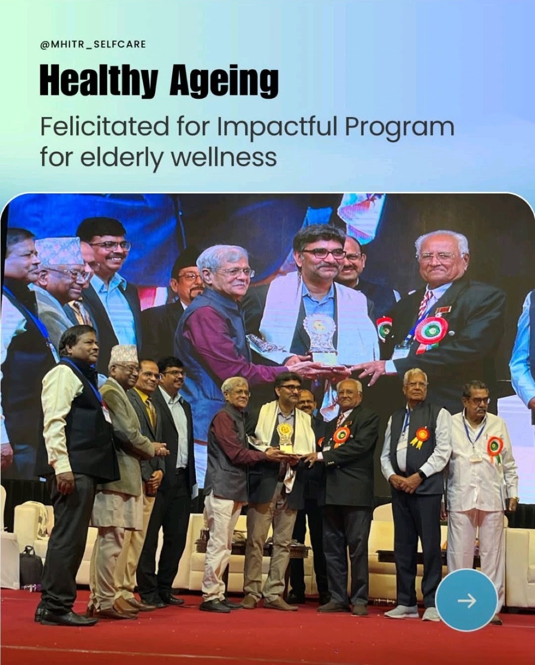 MHITR felicitated by AISCCON for the Vayofit Healthy Ageing Program