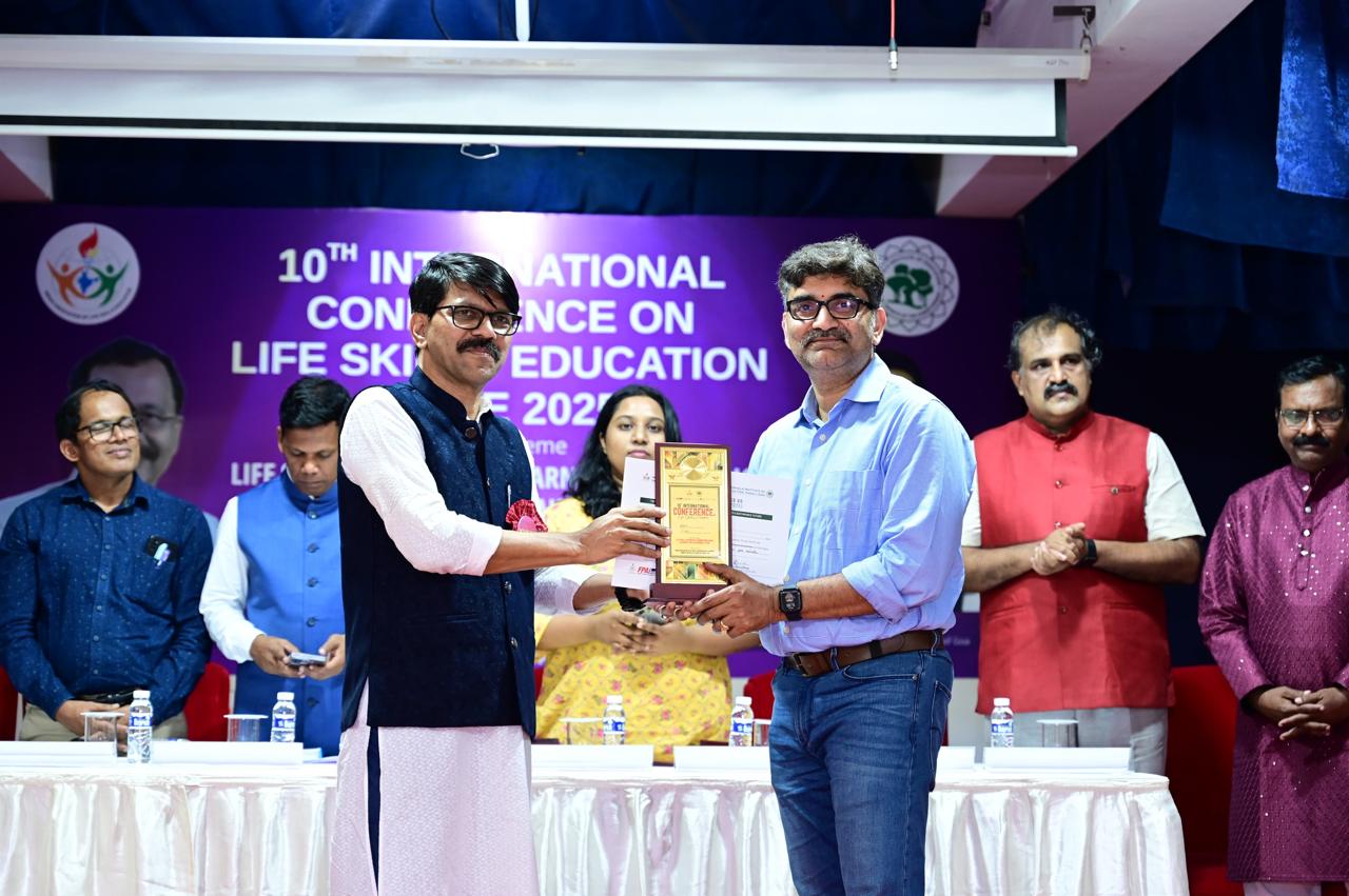 MHITR receiving recognition at the 10th International Conference on Life Skills Education in Goa